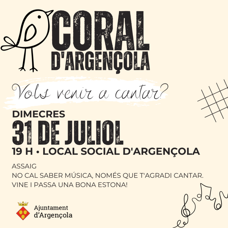 Assajos de la Coral d’Argençola previs a la Festa Major