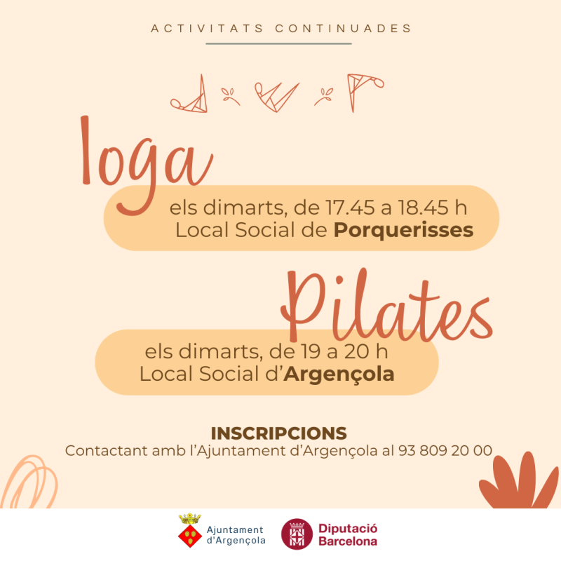 Aquest octubre, comencen les activitats continuades de ioga i pilates